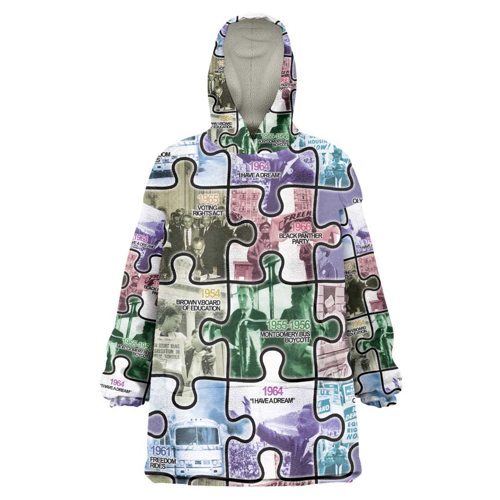 African American Wearable Blanket Hoodie The Civil Rights Journey in Puzzle