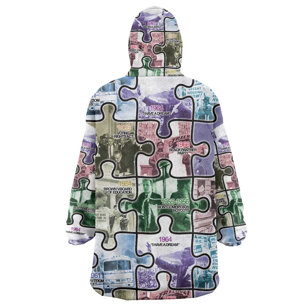 African American Wearable Blanket Hoodie The Civil Rights Journey in Puzzle