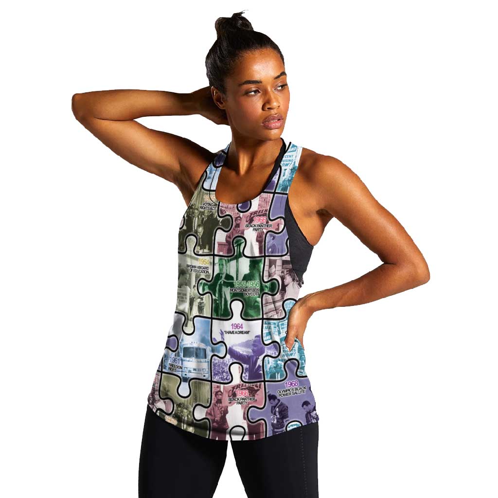 African American Women Racerback Tank The Civil Rights Journey in Puzzle