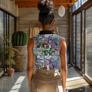 African American Women Sleeveless Polo Shirt The Civil Rights Journey in Puzzle