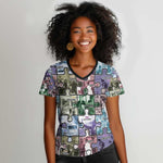 African American Women V-Neck T-Shirt The Civil Rights Journey in Puzzle