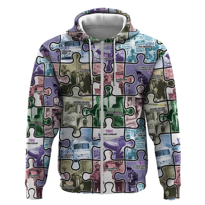 African American Zip Hoodie The Civil Rights Journey in Puzzle