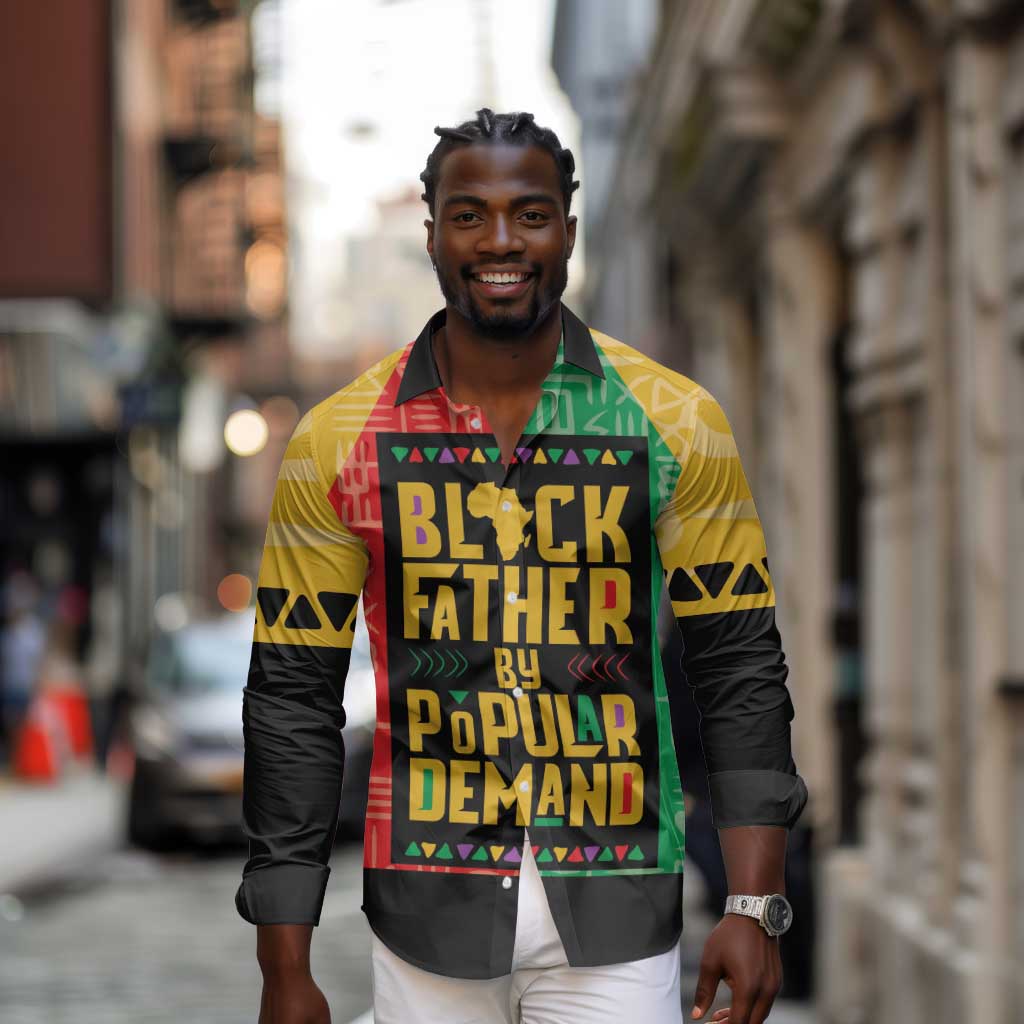 Black Father By Popular Demand Long Sleeve Button Shirt African Art