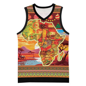 African Christmas Basketball Jersey Afro Heritage and Celebrated - African Pride