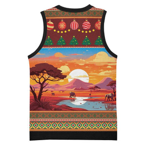 African Christmas Basketball Jersey Afro Heritage and Celebrated - African Pride