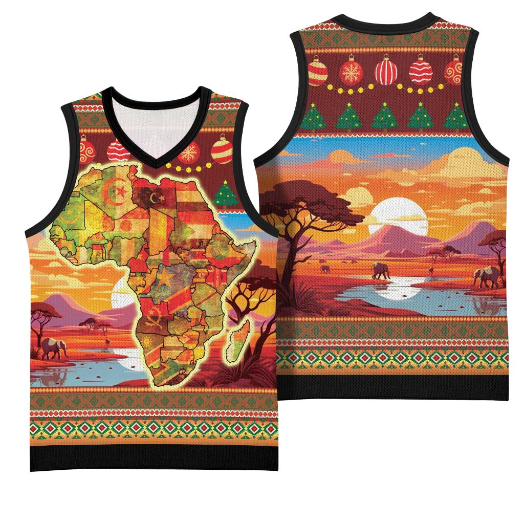 African Christmas Basketball Jersey Afro Heritage and Celebrated - African Pride