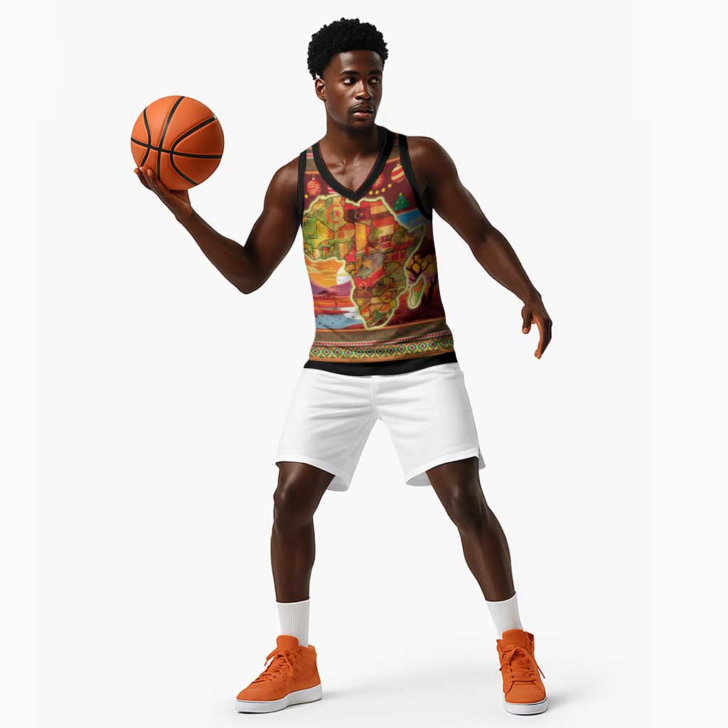 African Christmas Basketball Jersey Afro Heritage and Celebrated - African Pride