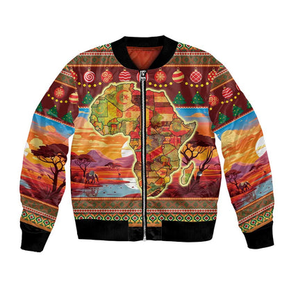 African Christmas Bomber Jacket Afro Heritage and Celebrated