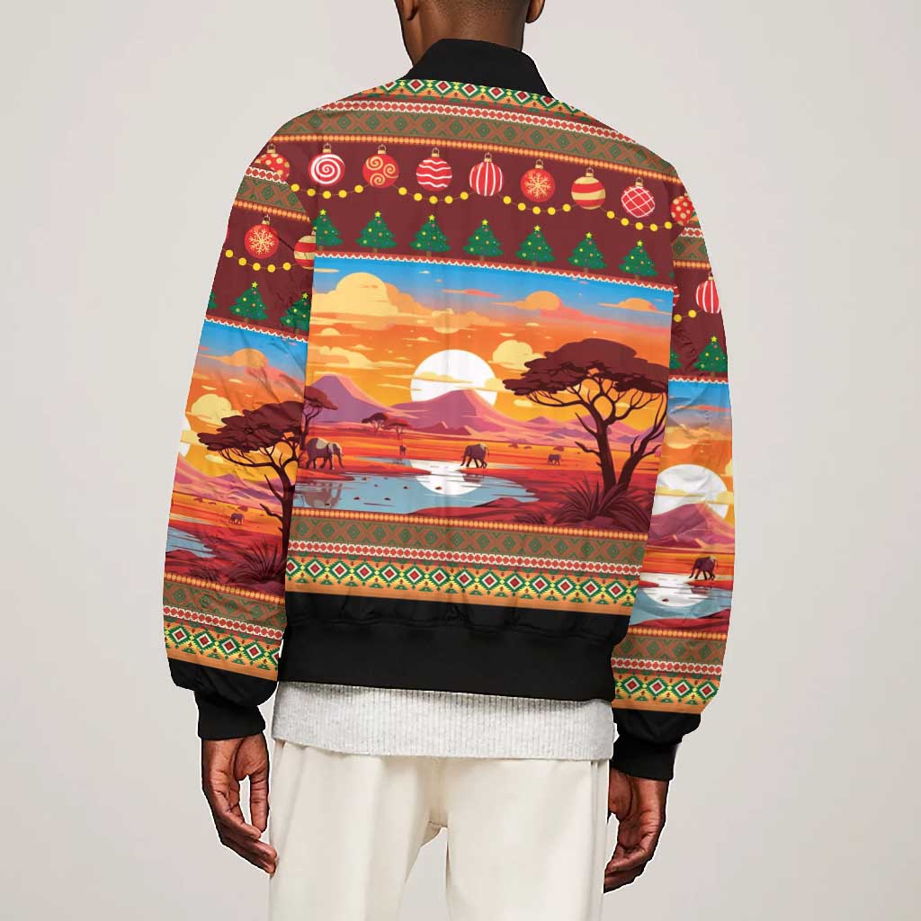 African Christmas Bomber Jacket Afro Heritage and Celebrated