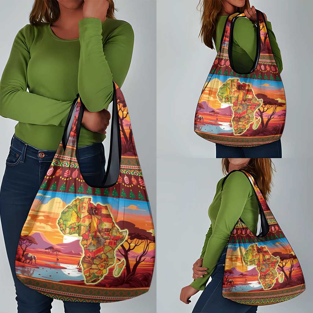 African Christmas Grocery Bag Afro Heritage and Celebrated