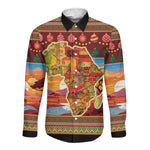 African Christmas Long Sleeve Button Shirt Afro Heritage and Celebrated