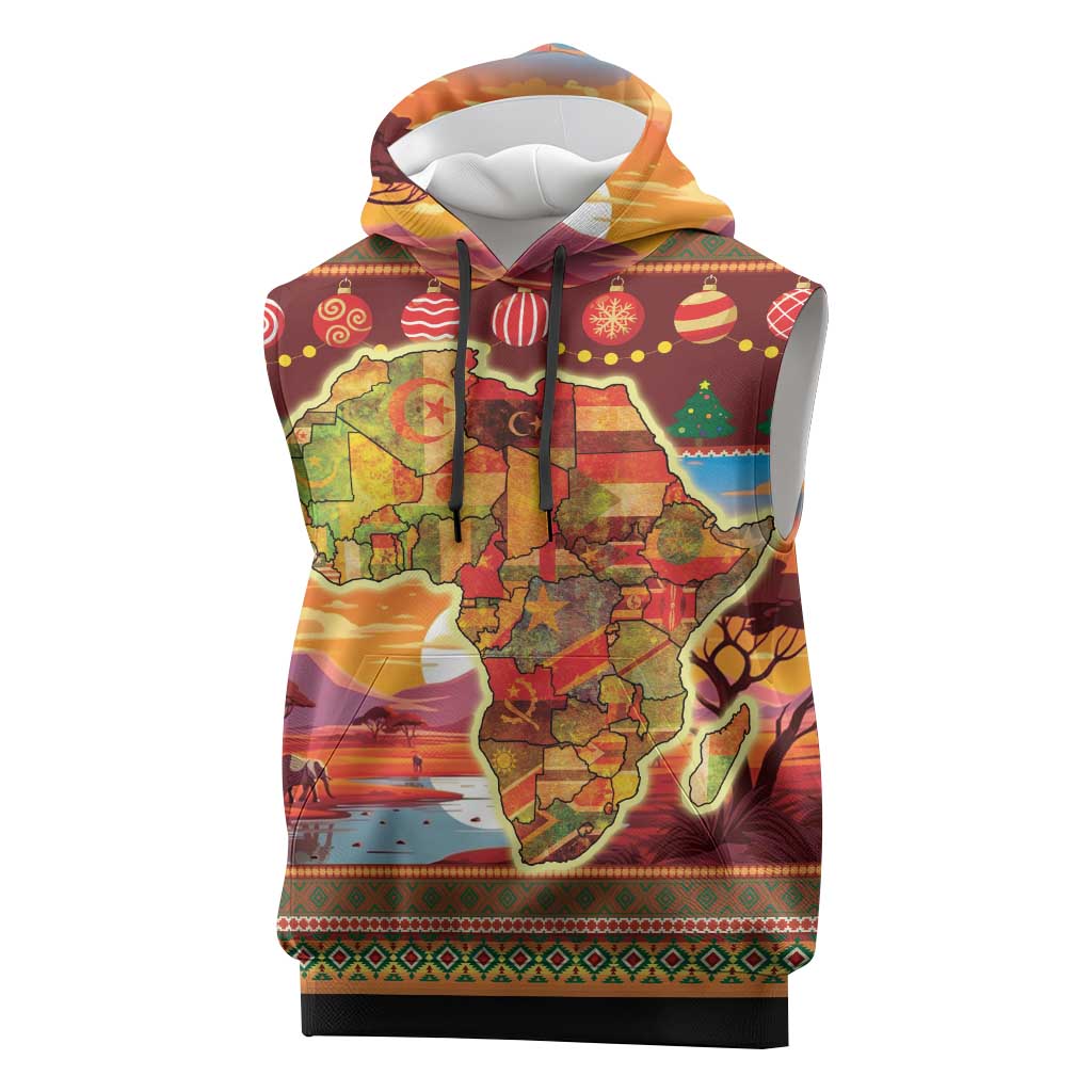 African Christmas Sleeveless Hoodie Afro Heritage and Celebrated - African Pride
