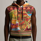 African Christmas Sleeveless Zip Hoodie Afro Heritage and Celebrated - African Pride