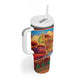 African Christmas Tumbler With Handle Afro Heritage and Celebrated
