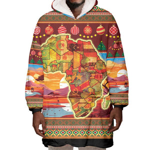 African Christmas Wearable Blanket Hoodie Afro Heritage and Celebrated