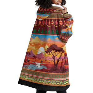 African Christmas Wearable Blanket Hoodie Afro Heritage and Celebrated