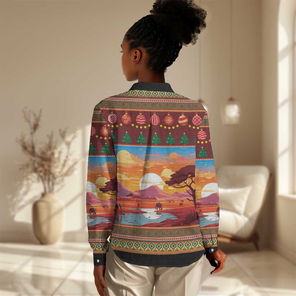 African Christmas Women Casual Shirt Afro Heritage and Celebrated DT03