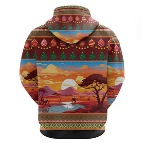 African Christmas Zip Hoodie Afro Heritage and Celebrated