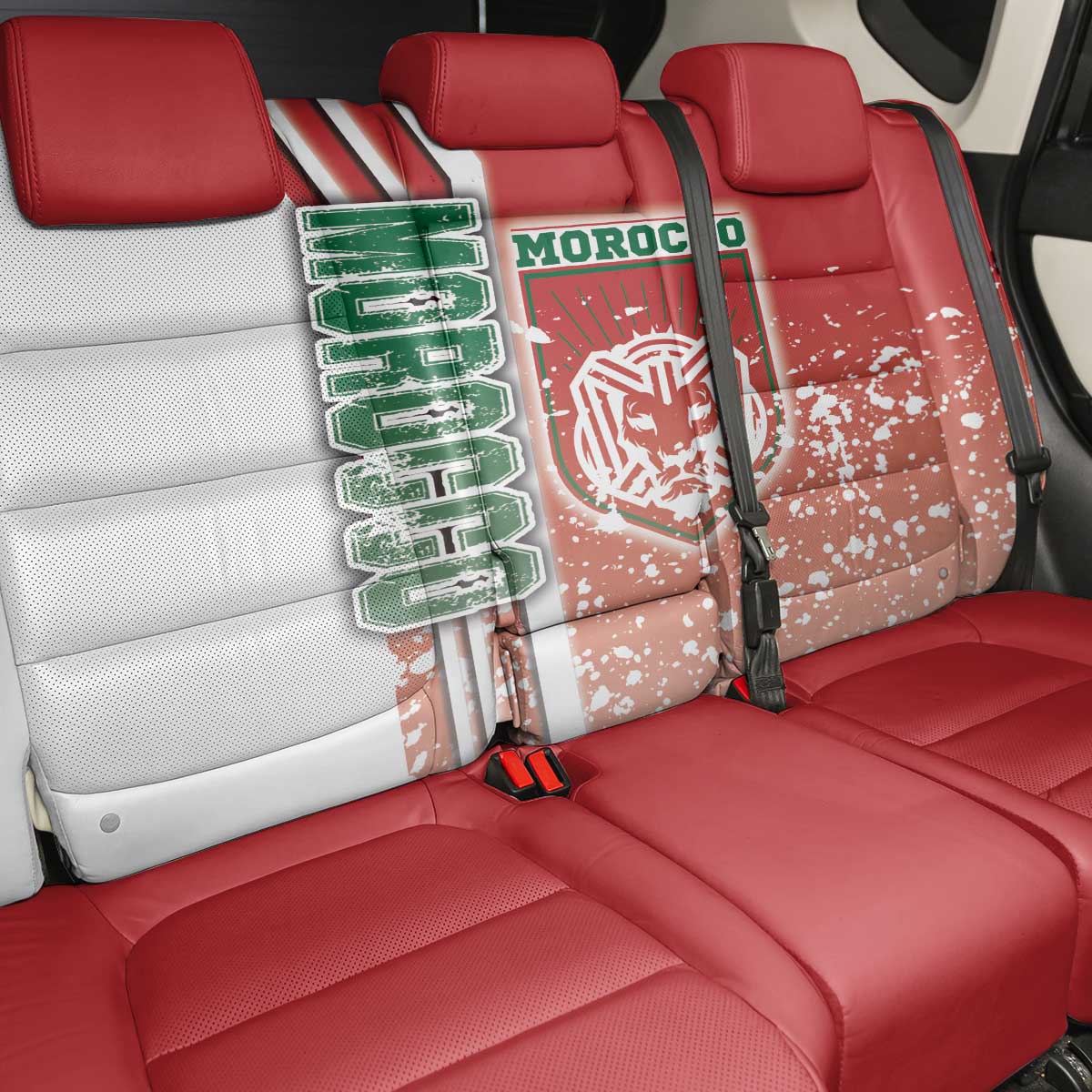 Morocco Soccer Back Car Seat Cover Atlas Lions Football - Road To Champion