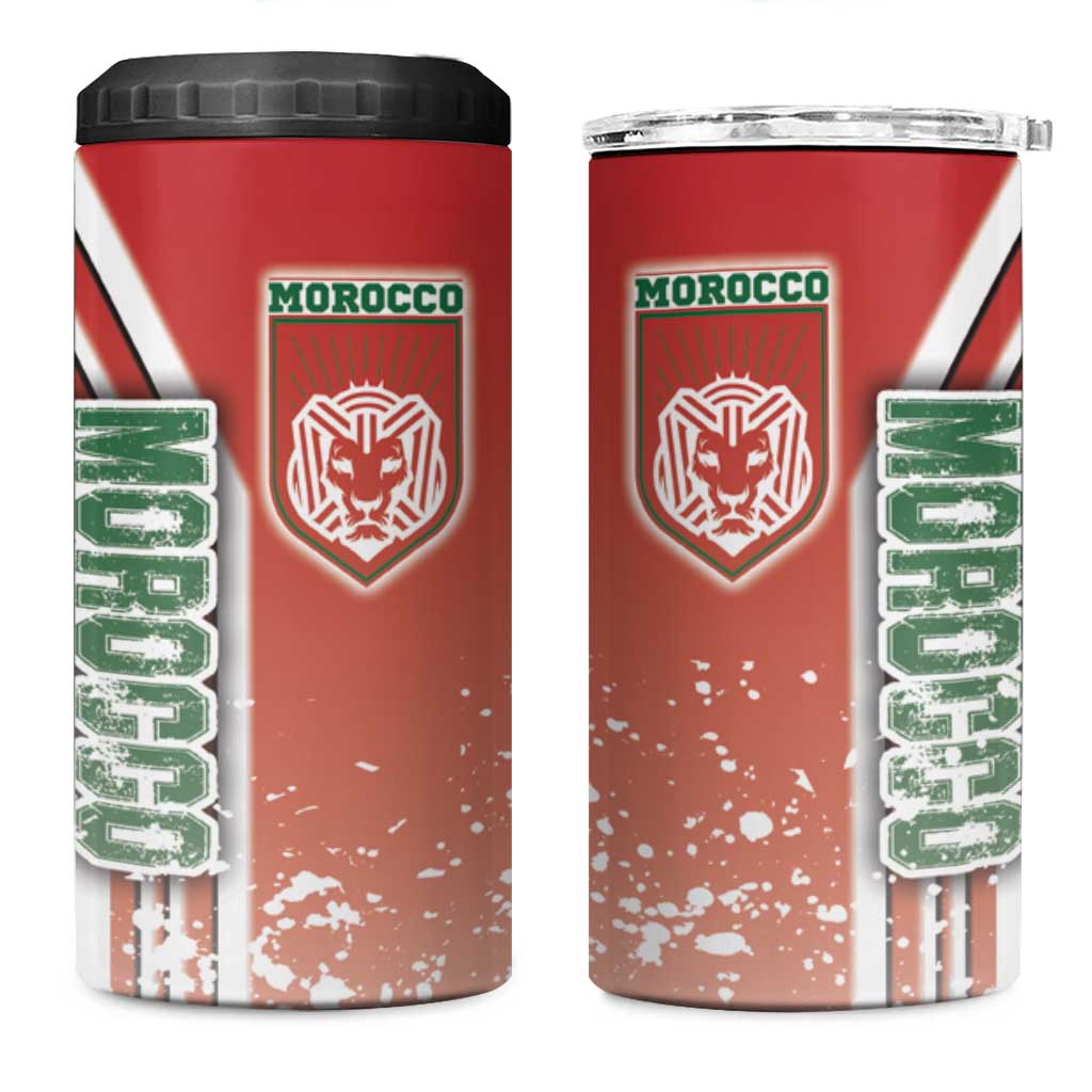 Morocco Soccer 4 in 1 Can Cooler Tumbler Atlas Lions Football - Road To Champion