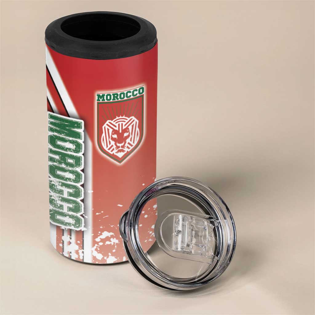 Morocco Soccer 4 in 1 Can Cooler Tumbler Atlas Lions Football - Road To Champion