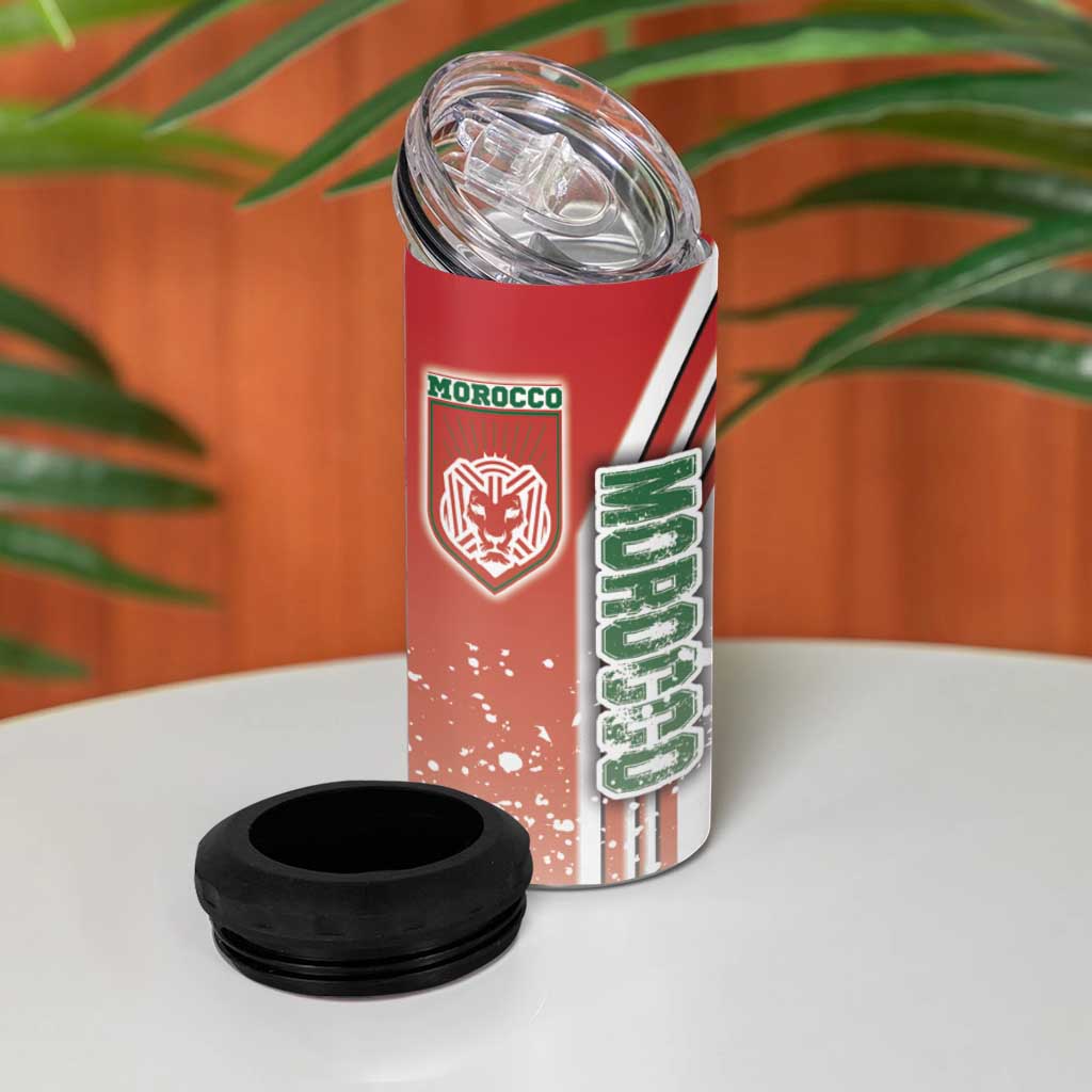 Morocco Soccer 4 in 1 Can Cooler Tumbler Atlas Lions Football - Road To Champion