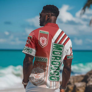 Morocco Soccer Hawaiian Shirt Atlas Lions Football - Road To Champion