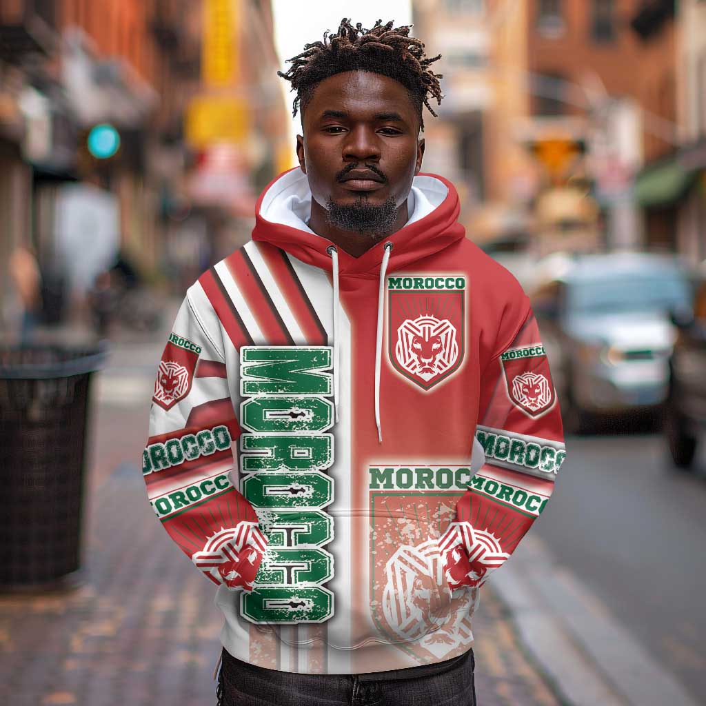 Morocco Soccer Hoodie Atlas Lions Football - Road To Champion