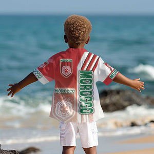Morocco Soccer Kid Hawaiian Shirt Atlas Lions Football - Road To Champion