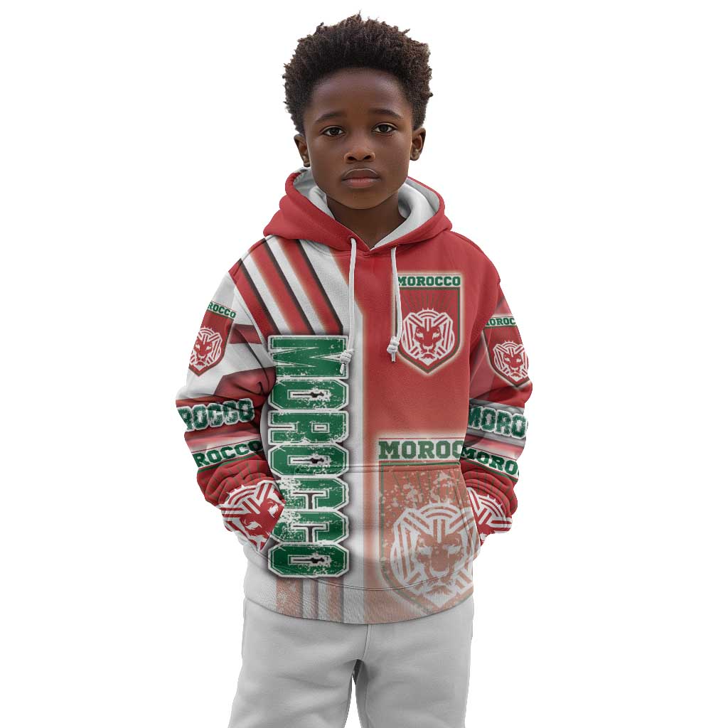 Morocco Soccer Kid Hoodie Atlas Lions Football - Road To Champion