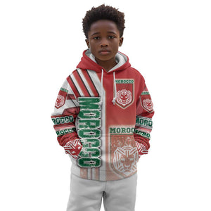 Morocco Soccer Kid Hoodie Atlas Lions Football - Road To Champion