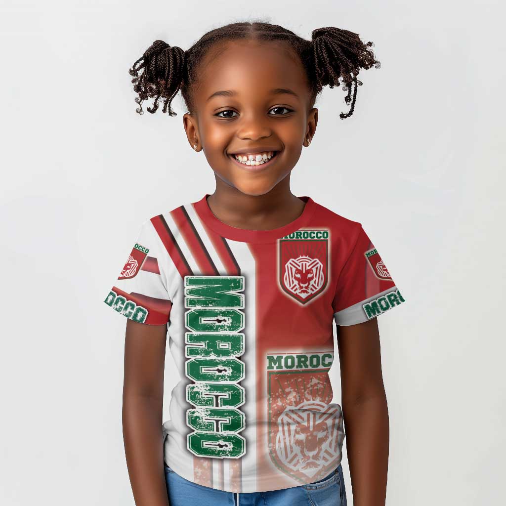 Morocco Soccer Kid T shirt Atlas Lions Football - Road To Champion
