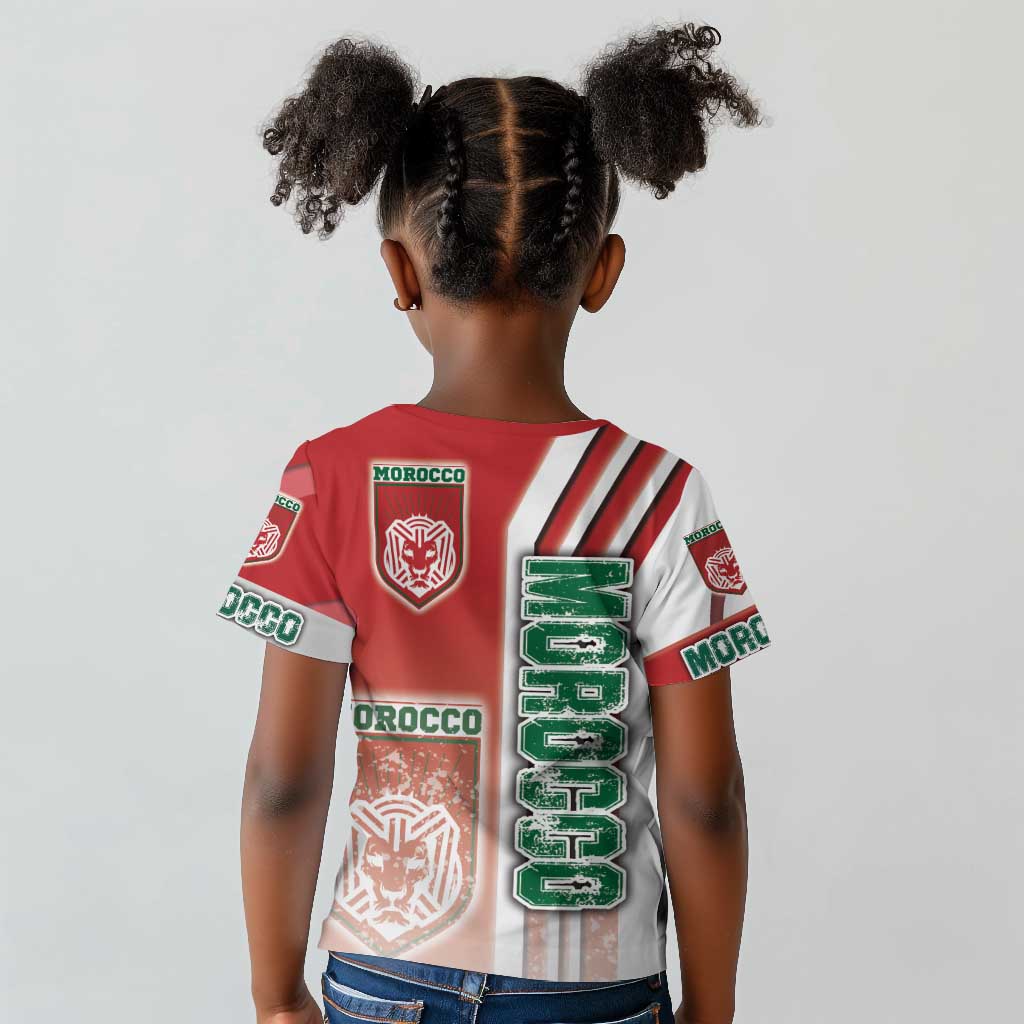 Morocco Soccer Kid T shirt Atlas Lions Football - Road To Champion