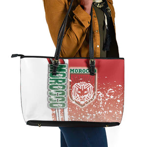 Morocco Soccer Leather Tote Bag Atlas Lions Football - Road To Champion