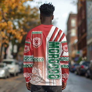 Morocco Soccer Long Sleeve Shirt Atlas Lions Football - Road To Champion