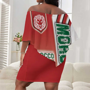 Morocco Soccer Off Shoulder Short Dress Atlas Lions Football - Road To Champion