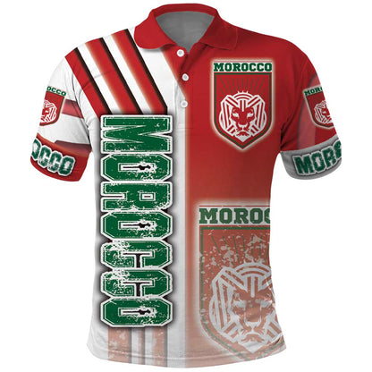 Morocco Soccer Polo Shirt Atlas Lions Football - Road To Champion
