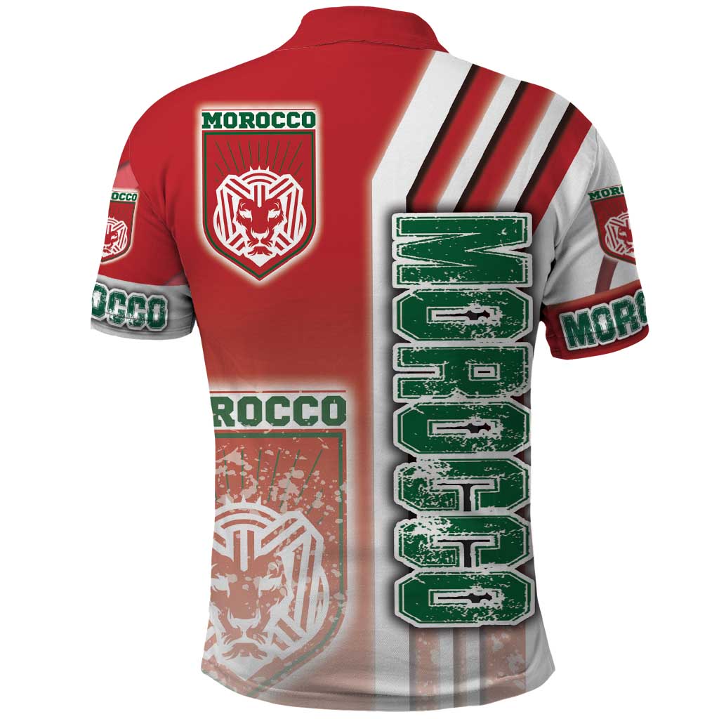Morocco Soccer Polo Shirt Atlas Lions Football - Road To Champion
