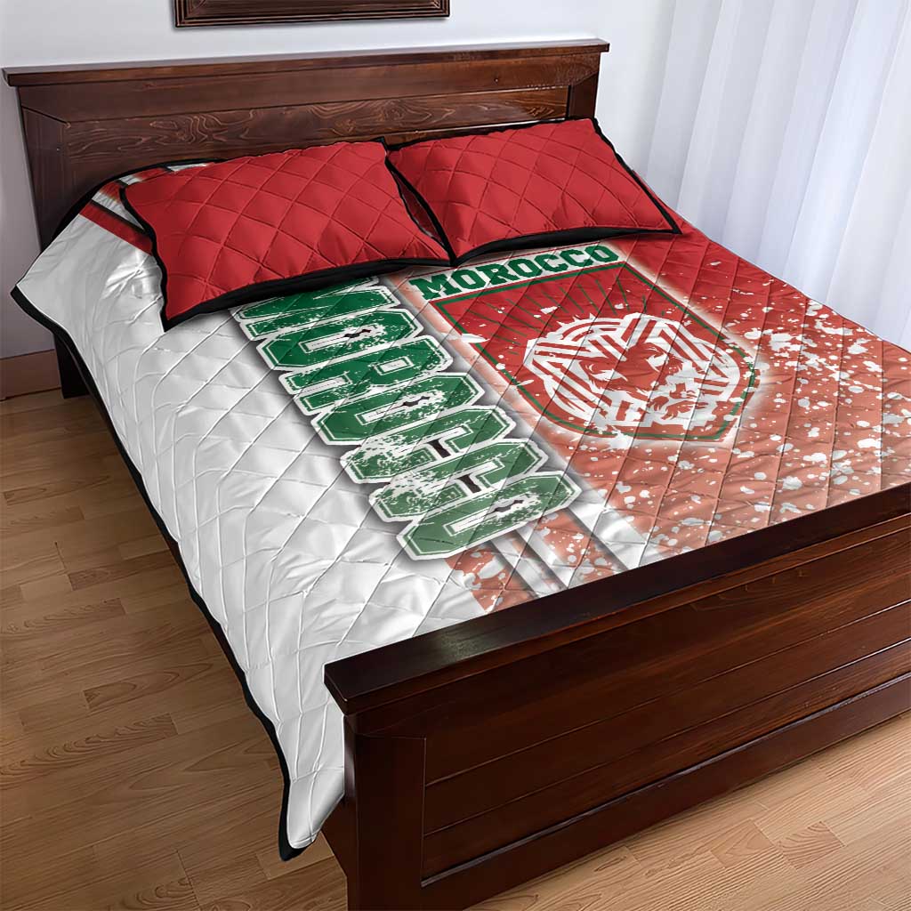 Morocco Soccer Quilt Bed Set Atlas Lions Football - Road To Champion