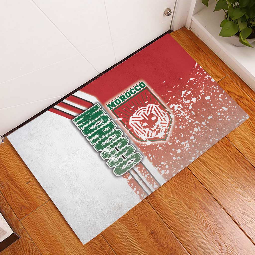 Morocco Soccer Rubber Doormat Atlas Lions Football - Road To Champion