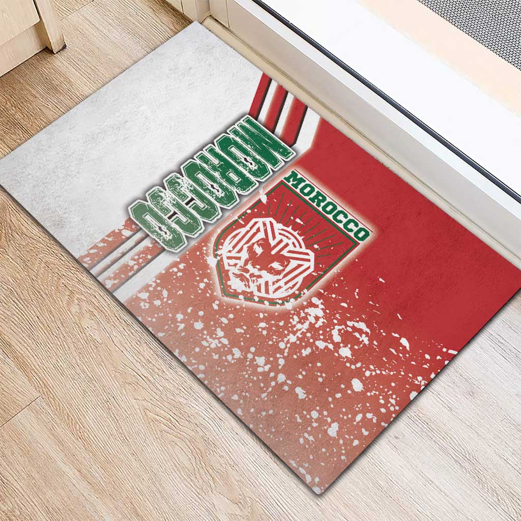 Morocco Soccer Rubber Doormat Atlas Lions Football - Road To Champion