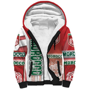 Morocco Soccer Sherpa Hoodie Atlas Lions Football - Road To Champion