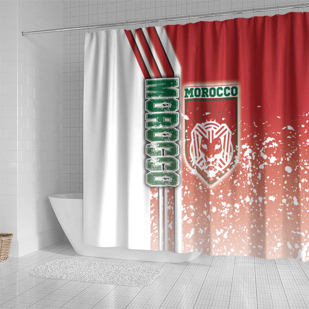 Morocco Soccer Shower Curtain Atlas Lions Football - Road To Champion