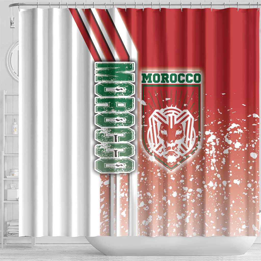 Morocco Soccer Shower Curtain Atlas Lions Football - Road To Champion