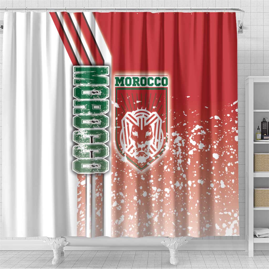 Morocco Soccer Shower Curtain Atlas Lions Football - Road To Champion