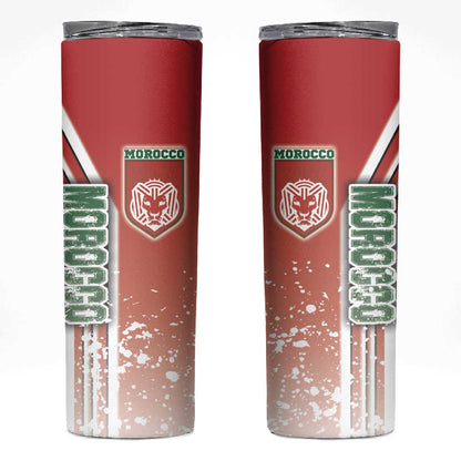 Morocco Soccer Skinny Tumbler Atlas Lions Football - Road To Champion