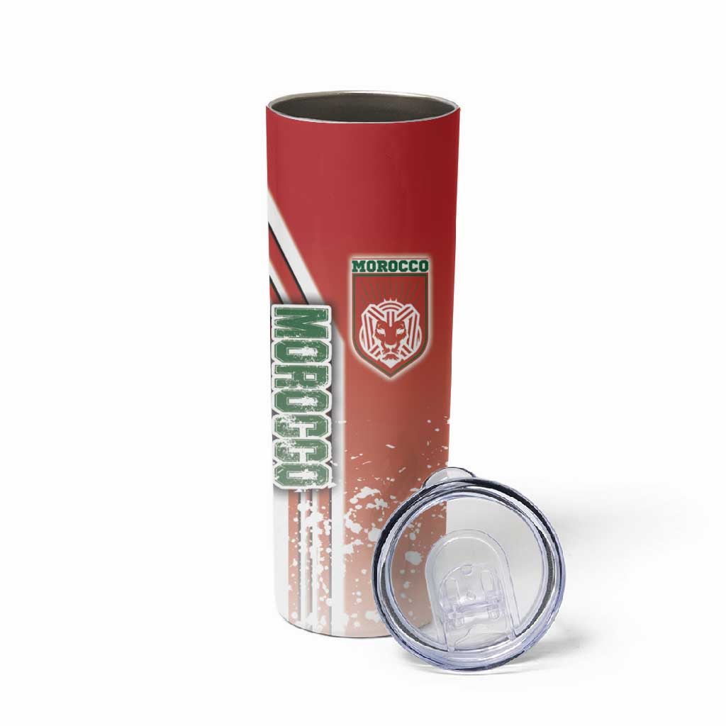 Morocco Soccer Skinny Tumbler Atlas Lions Football - Road To Champion