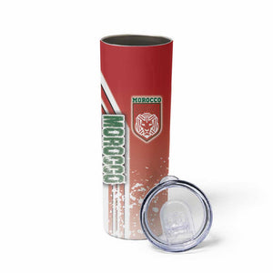 Morocco Soccer Skinny Tumbler Atlas Lions Football - Road To Champion