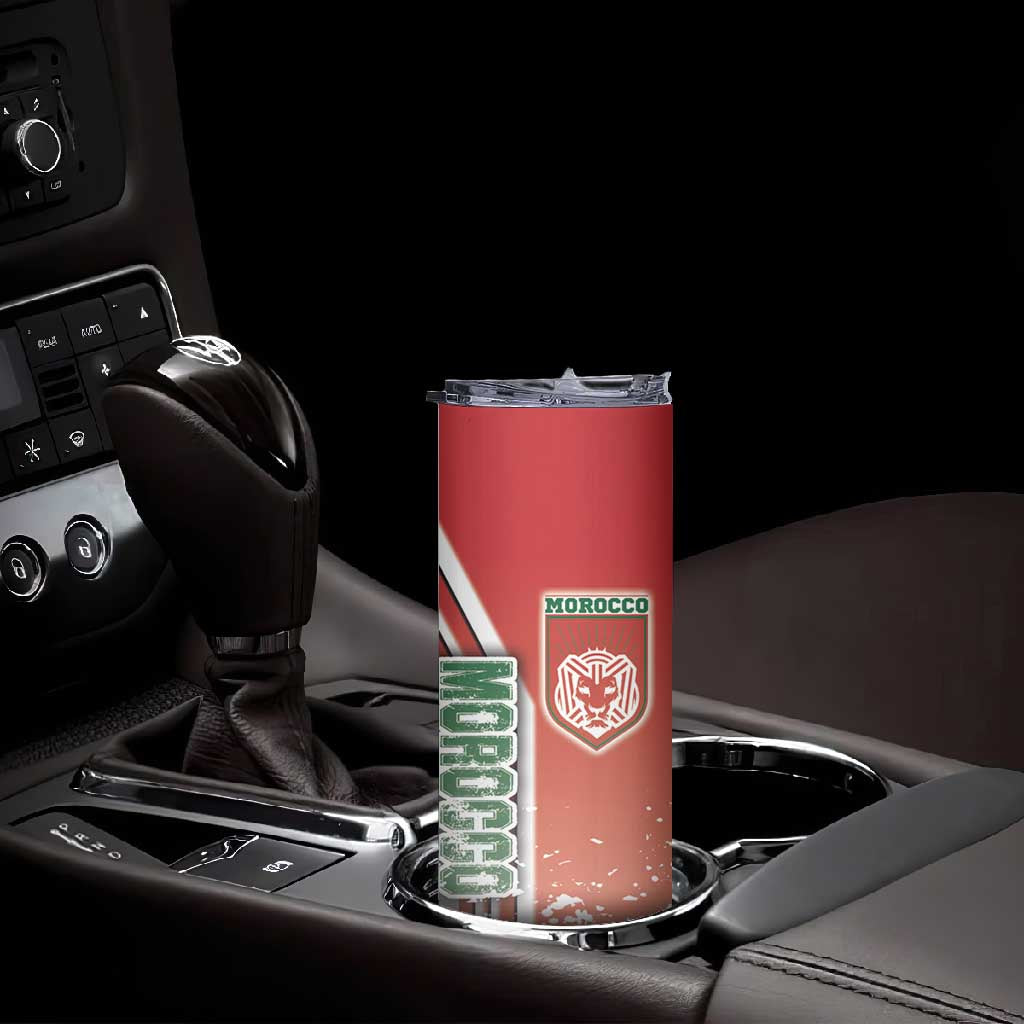 Morocco Soccer Skinny Tumbler Atlas Lions Football - Road To Champion