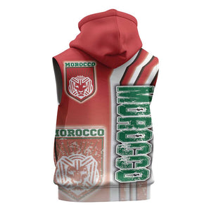 Morocco Soccer Sleeveless Hoodie Atlas Lions Football - Road To Champion - African Pride
